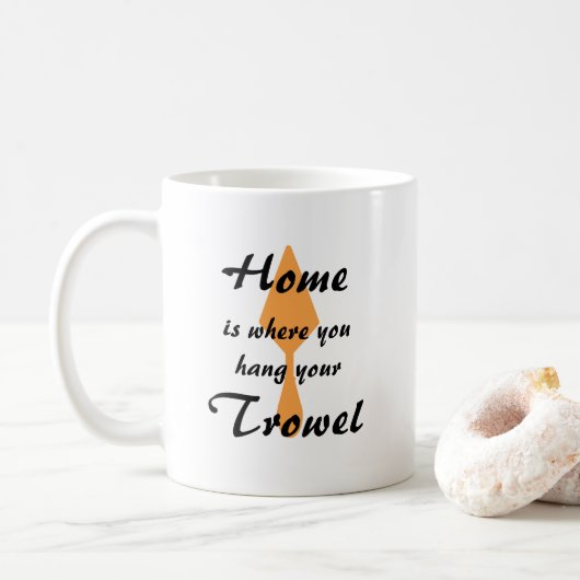 Niedliche Minimalistische Zuhause ist, wo Sie Ihr Kaffeetasse (Mit Donut)