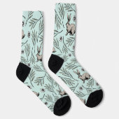 Niedliche Minzbunny und Blätter Natur Socken (Rechts)