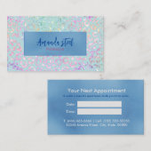 Niedliche Minze Glitzer-Monogramm Terminkarte (Vorne/Hinten)