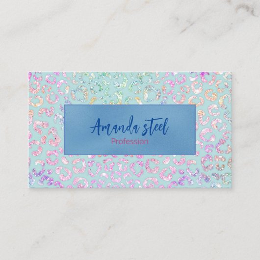 Niedliche Minze Glitzer-Monogramm Terminkarte (Vorderseite)