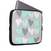 Niedliche Minze graue Liebe Herz Laptopschutzhülle (Vorne Rechts)