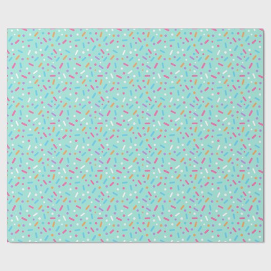 Niedliche Minze Grün Icing mit Sprinklen Donut Geschenkpapier (Flach)