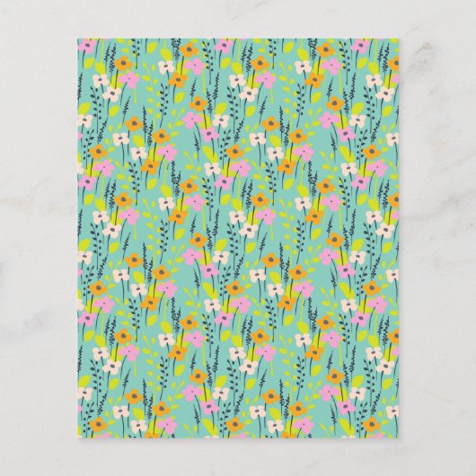 Niedliche Minze Grün Rosa Blumenbat Mitzvah (Rückseite)