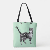 Niedliche Minze Grüne Girls Teller von Cat Grocero Tasche (Rückseite)