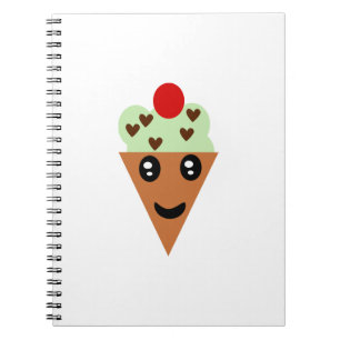 Niedliche Minze Schokolade Chip Ice Creme Notizblock