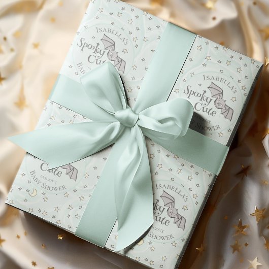 Niedliche Minze Spooky Niedliche Oktoberdusche Geschenkpapier