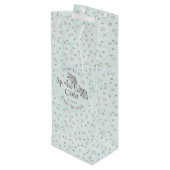 Niedliche Minze Spooky Niedliche Oktoberdusche Geschenktüte Für Weinflaschen (Rückseite Schrägansicht)