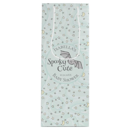 Niedliche Minze Spooky Niedliche Oktoberdusche Geschenktüte Für Weinflaschen (Vorderseite)