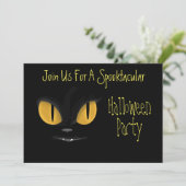 Niedliche Mischmasche mit Fangs Halloween Einladung (Stehend Vorderseite)