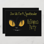 Niedliche Mischmasche mit Fangs Halloween Einladung (Vorne/Hinten)