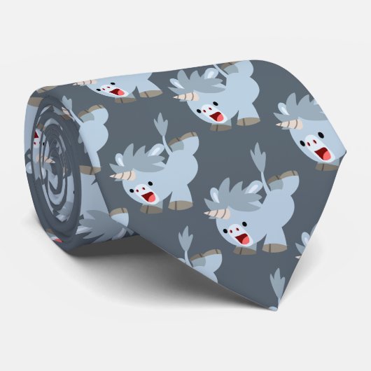 Niedliche Mischous Cartoon Baby Unicorn Krawatte (Gerollt)