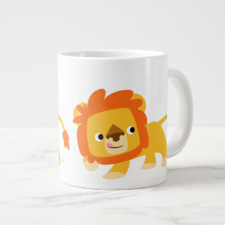 Niedliche Mischous-Cartoon-Löwe Jumbo-Tasse