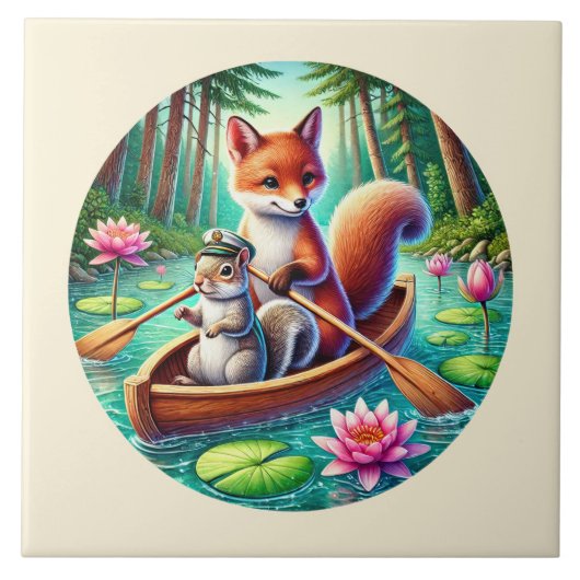 Niedliche Mischtiere Fliese (Vorderseite)