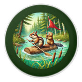 Niedliche Mischwaldtiere Keramikknauf (Vorderseite)