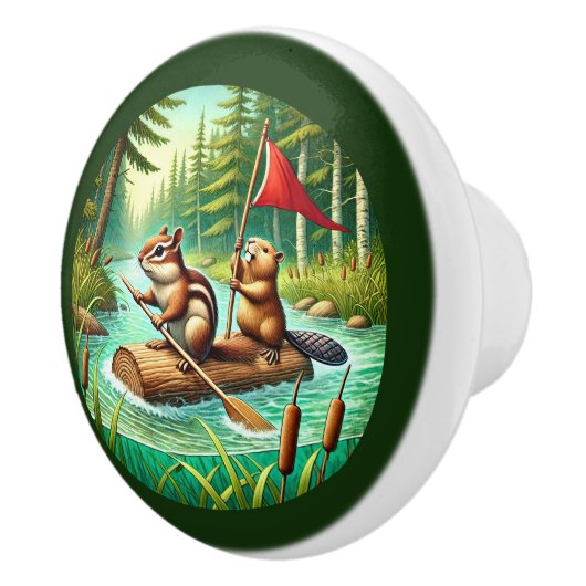 Niedliche Mischwaldtiere Keramikknauf (Rechts)