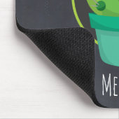 Niedliche Mit Augen Lächelnde Kakteen in Red Sombr Mousepad (Ecke)