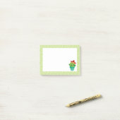 Niedliche Mit Augen Lächelnde Kakteen in Red Sombr Post-it Klebezettel (Auf Schreibtisch)