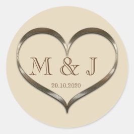 Niedliche Mit Monogramm Heart Wedding Sticker