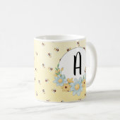 Niedliche Mit Monogramm Hummel Kaffeetasse (VorderseiteRechts)