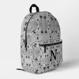 Niedliche Mit Monogramm Imitate - gestrichelte Spi Bedruckter Rucksack