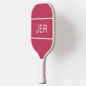 Niedliche Mit Monogramm Initial Magenta Rote Sport Pickleball Schläger (Links)