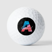 Niedliche mit Monogramm Initialaufnahme Rosa Schwa Golfball (Vorderseite)