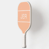 Niedliche Mit Monogramm Initialen Peach Sports Coo Pickleball Schläger (Links)