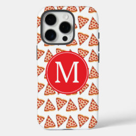 Niedliche Mit Monogramm Initials Pizza Pattern iPhone 16 Pro Hülle
