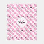 Niedliche Mit Monogramm Kinder rosa Schweinepest Fleecedecke (Vorderseite)