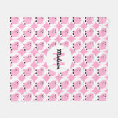 Niedliche Mit Monogramm Kinder rosa Schweinepest Fleecedecke (Vorderseite (Horizontal))