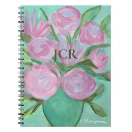 Niedliche Mit Monogramm Petalen in einem rosa Note Notizblock