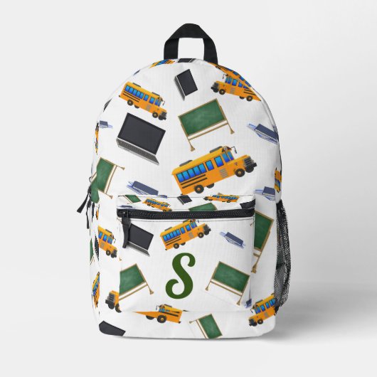 Niedliche Mit Monogramm Schule Bedruckter Rucksack (Vorderseite)