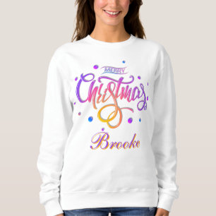 Niedliche Mit Monogramm Weihnachtsfamilie mit Name Sweatshirt