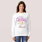 Niedliche Mit Monogramm Weihnachtsfamilie mit Name Sweatshirt (Vorne ganz)