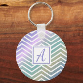 Niedliche Mit Monogramm Zig Zag Muster Schlüsselanhänger (Vorderseite)