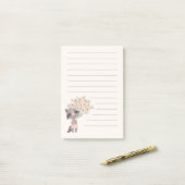 Niedliche mit Raccos ausgekleidete Noten Post-it Klebezettel (Auf Schreibtisch)