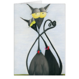 Niedliche Mitteilungskarten aus schwarzem und grau