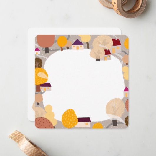 Niedliche Mitteilungskarten im Herbst - Herbstlaub (Vorderseite/Rückseite Beispiel)