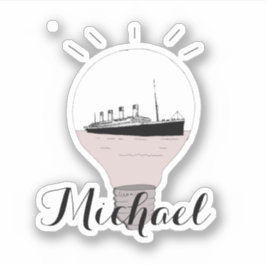 Niedliche Mittelschwarz und Weiß Michael Ship Stic Aufkleber