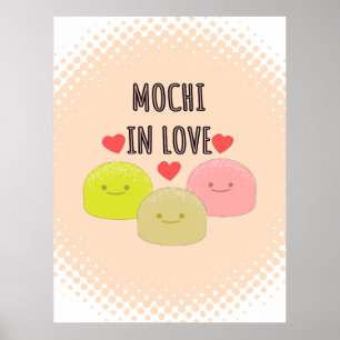 Niedliche Mochi Cartoon Zeichnungen Poster