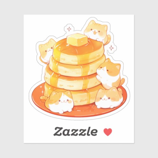 Niedliche Mochi Cats & Japanisch Fluffy Pancake St Aufkleber (Blatt)