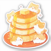 Niedliche Mochi Cats & Japanisch Fluffy Pancake St Aufkleber (Vorderseite)