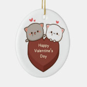 niedliche Mochi-Katzen Keramik Ornament (Rechts)