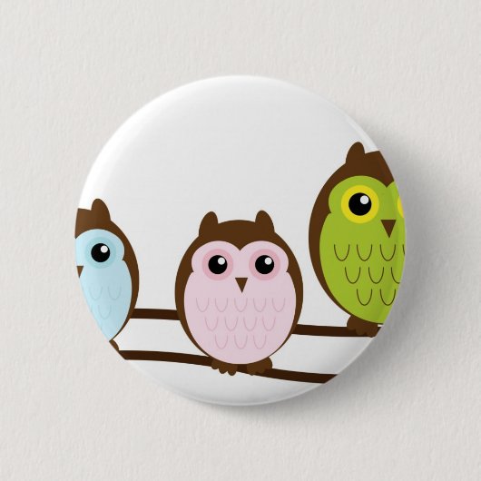 Niedliche Mod Chic Classy Destiny Owl Button (Vorderseite)