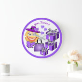 Niedliche Mode-Emoji mit Shopping Große Wanduhr (Zuhause)