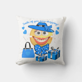 Niedliche Mode-Emoji mit Shopping Kissen