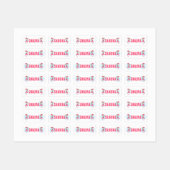 Niedliche Mode-Girl mit Mops Etiketten (Blatt)