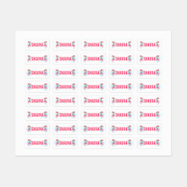 Niedliche Mode-Girl mit Mops Etiketten