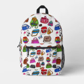 Niedliche Mode Illustriert Purpurmuster Kunstgenus Bedruckter Rucksack (Vorderseite)