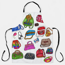 Niedliche Mode Illustriert Purpurmuster Kunstgenus Schürze